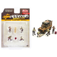 "Off-Road Adventure" 6 piece Diecast Set (4 Male Figurines and 2 Accessories) Limited Edition to 4800 pieces Worldwide for 1/64 Scale Models by American Diorama