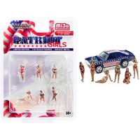 "Patriot Girls" 6 piece Diecast Figurines Set Limited Edition to 4800 pieces Worldwide for 1/64 Scale Models by American Diorama