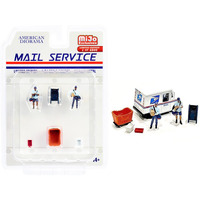 "Mail Service" 6 piece Diecast Set (2 Male Mail Carrier Figurines and 4 Accessories) Limited Edition to 4800 pieces Worldwide for 1/64 Scale Models by American Diorama