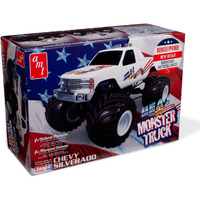 Skill 1 Snap Model Kit Chevrolet Silverado "USA-1" Monster Truck 1/32 Scale Model by AMT