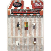"Farmers Market" 6 piece Diecast Set (3 Figures and 3 Accessories) Limited Edition to 4800 pieces Worldwide for 1/64 Scale Models by American Diorama