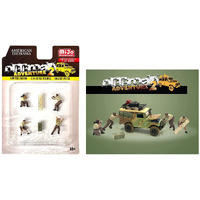 "Off-Road Adventure 2" 6 piece Diecast Set (4 Male Figurines and 2 Accessories) Limited Edition to 4800 pieces Worldwide for 1/64 Scale Models by American Diorama