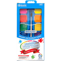 BAZIC 12 Ct. Watercolor w/ Brush & Mixing Palette / Box Qty - 24