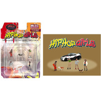 "Hip Hop Girls" 6 piece Diecast Set (4 Women 2 Dog Figures) Limited Edition to 4800 pieces Worldwide 1/64 Scale Models by American Diorama