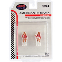 "Race Day" Two Diecast Figures Set 6 for 1/43 Scale Models by American Diorama