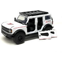 2021 Ford Bronco White with Red Stripes and Roof Rack "Yokohama Tires" "Just Trucks" Series 1/24 Diecast Model Car by Jada