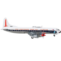 Lockheed L-188 Electra Commercial Aircraft "Eastern Air Lines" White with Dark Blue Stripes 1/400 Diecast Model Airplane by GeminiJets