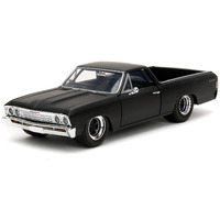 1967 Chevrolet El Camino Matt Black "Fast & Furious" Series 1/24 Diecast Model Car by Jada