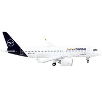 Airbus A320neo Commercial Aircraft "Lufthansa - Lovehansa" White with Dark Blue Tail 1/400 Diecast Model Airplane by GeminiJets