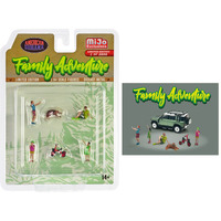 "Family Adventure" 6 piece Diecast Figure Set (4 Figures 1 Dog 1 Tricycle) Limited Edition to 3600 pieces Worldwide 1/64 Scale Models by American Diorama