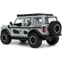 2021 Ford Bronco Gray with Black Stripes with Roof Rack "Own the Night" "Just Trucks" Series 1/24 Diecast Model Car by Jada
