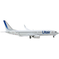 Boeing 737-800 Commercial Aircraft "Utair" White with Blue Tail Stripes 1/400 Diecast Model Airplane by GeminiJets