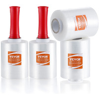VEVOR Stretch Film, 5 inches x 1000 feet, 4 Pack, 80 Gauge Industrial Strength Clear Durable Stretch Wrap Roll, Heavy Duty Shrink Film Stretch Wrap with Handles for Pallet Wrapping Shipping Moving
