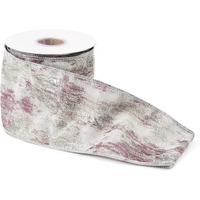 Pink and Silver Shimmer Wired Ribbon (Set of 2)
