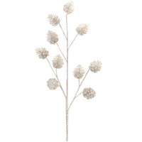 Glittered Silver Pinecone Spray (Set of 6)