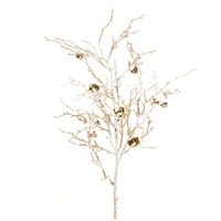 Flocked Sleigh Bell Twig Branch (Set of 2)