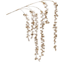 Snowy Hanging Pine Bell Branch (Set of 2)