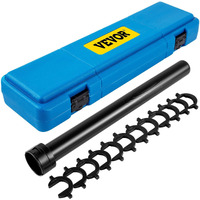 VEVOR Inner Tie Rod Tool Kit, 13 Pcs Crowfoot Adapters Inner Tie Rod Tool Set, 13 Pcs Tie Rod Removal Tool, 1/2 Inch Drive Tube Tie Rods Tool, Heavy-Duty Steel Inner Tie Rod Removal Tool for Vehicle