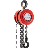VEVOR Hand Chain Hoist, 4400 lbs /2 Ton Capacity Chain Block, 7ft/2m Lift Manual Hand Chain Block, Manual Hoist w/Industrial-Grade Steel Construction for Lifting Good in Transport & Workshop, Red