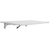 VEVOR Wall Mounted Folding Table, 31.5" x 19.69" Wall Mount Drop Leaf Table, Floating Desk with Iron Bracket, Fold Down Desk for Small Spaces, Home Office, Dining, Laundry Room, Kitchen, Bar, White