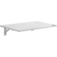 VEVOR Wall Mounted Folding Table, 23.62" x 15.75" Wall Mount Drop Leaf Table, Floating Desk with Iron Bracket, Fold Down Desk for Small Spaces, Home Office, Dining, Laundry Room, Kitchen, Bar, White