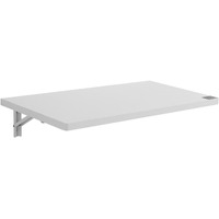 VEVOR Wall Mounted Folding Table, 31.5" x 15.75" Wall Mount Drop Leaf Table, Floating Desk with Iron Bracket, Fold Down Desk for Small Spaces, Home Office, Dining, Laundry Room, Kitchen, Bar, White
