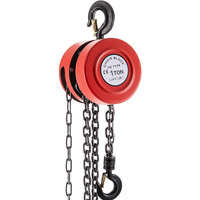 VEVOR Hand Chain Hoist, 2200 lbs /1 Ton Capacity Chain Block, 10ft/3m Lift Manual Hand Chain Block, Manual Hoist w/Industrial-Grade Steel Construction for Lifting Good in Transport & Workshop, Red