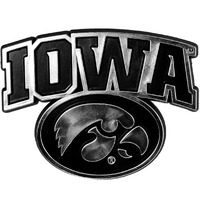 Iowa Hawkeyes Auto Emblem - Silver