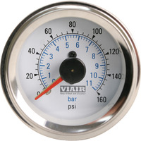 2" Dual Needle Gauge (White Face, Illuminated, 160 PSI)