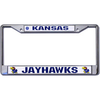Kansas Jayhawks License Plate Frame Chrome