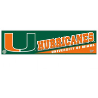 Miami Hurricanes Decal 3x12 Bumper Strip Style