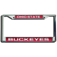 Ohio State Buckeyes License Plate Frame Laser Cut Chrome