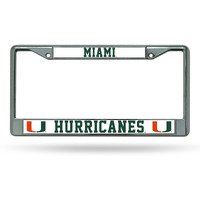 Miami Hurricanes License Plate Frame Chrome