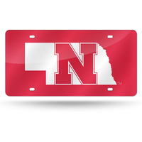 Nebraska Cornhuskers License Plate Laser Cut Red