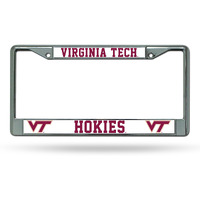 Virginia Tech Hokies License Plate Frame Chrome