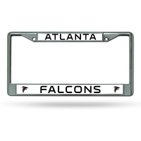 Atlanta Falcons License Plate Frame Chrome Silver/White Insert