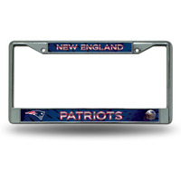 New England Patriots License Plate Frame Chrome