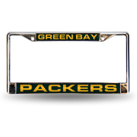 Green Bay Packers License Plate Frame Laser Cut Chrome