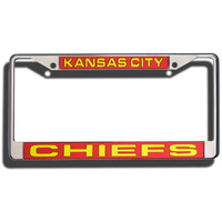 Kansas City Chiefs License Plate Frame Laser Cut Chrome