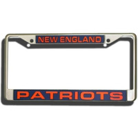 New England Patriots License Plate Frame Laser Cut Chrome