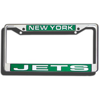 New York Jets License Plate Frame Laser Cut Chrome