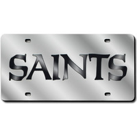 New Orleans Saints License Plate Laser Cut Silver