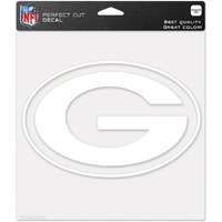 Green Bay Packers Decal 8x8 Die Cut White