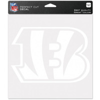 Cincinnati Bengals Decal 8x8 Die Cut White