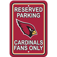 Arizona Cardinals Sign 12x18 Plastic Reserved Parking Style CO