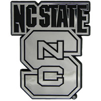 North Carolina State Wolfpack Auto Emblem Silver Chrome