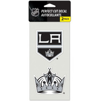 Los Angeles Kings Decal 4x4 Perfect Cut Set of 2 - Special Order