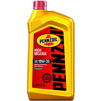 8165169 MOTOR OIL 10W30 HI-MILE Pennzoil High Mileage 10W-30 4-Cycle Synthetic Motor Oil 1 qt (Pack of 6)