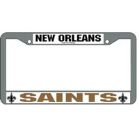 New Orleans Saints License Plate Frame Chrome
