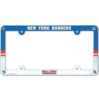 New York Rangers License Plate Frame Plastic Full Color Style